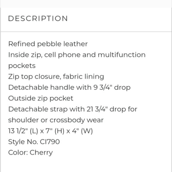 Coach Mara Hobo Shoulder Bag And Wallet Set In Cherry Pebble Leather W/ Dustbag - Picture 2 of 15